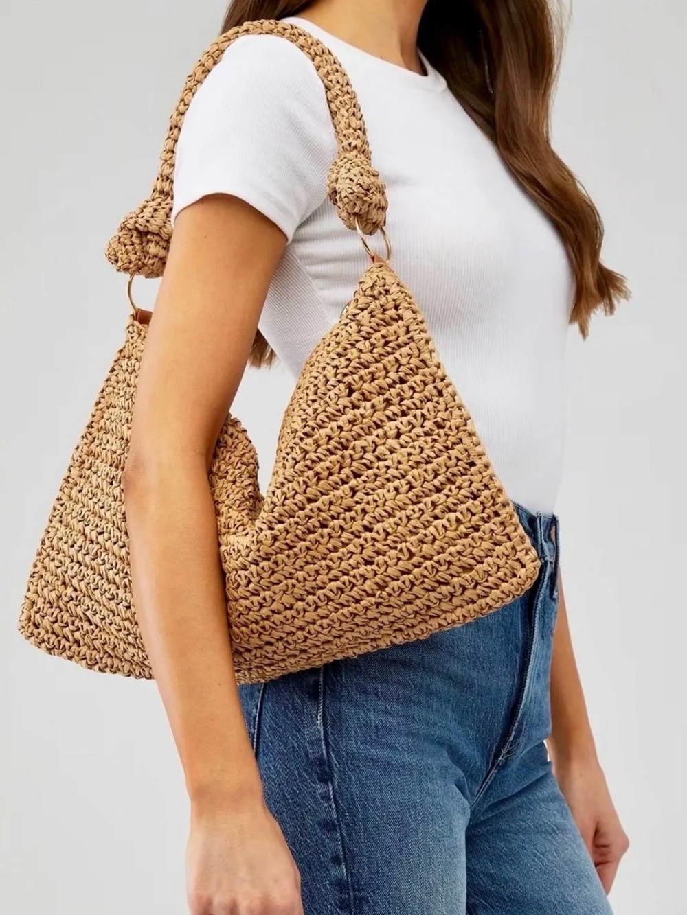 8 OTHER REASONS Shelly Crochet Shoulder Bag (Khaki) • msrp $122 - Picture 2 of 2